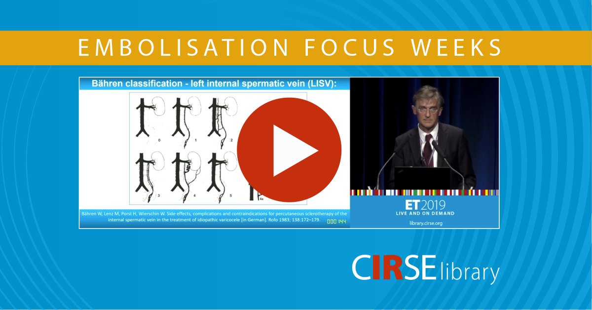 CIRSE (@cirsesociety) on Twitter photo Varicocele: who should be treated? Watch this freely available lecture by Prof. P. Reimer to learn about patient selection and prepare for #ET2021! bit.ly/3wPG3js #EmbolisationFocusWeeks Varicocele: who should be treated? Watch this freely available lecture by Prof. P. Reimer to learn about patient selection and prepare for #ET2021! bit.ly/3wPG3js #EmbolisationFocusWeeks