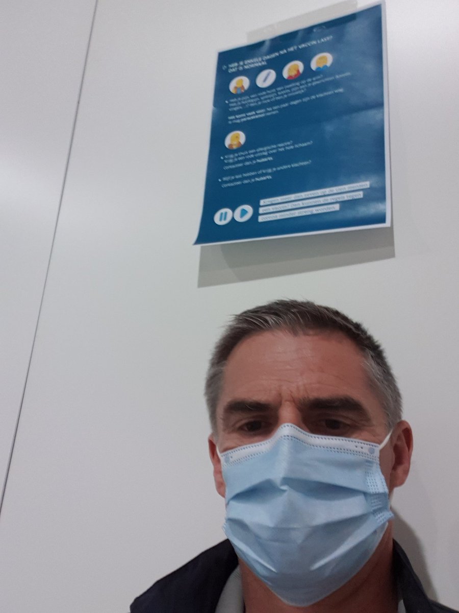 ToBaTwi's tweet photo. #Vaccin #vaccinatie @Stad_Waregem 1st one done... nice people &amp; good organisation /T https://t.co/l32cfogvQ6