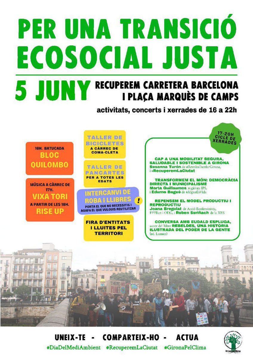 NoVariantc63's tweet photo. Avui participem per una transició ecològica justa. Desde la plataforma pensem que la construcció de la variant destruiría el territori. 

#novariantc63 https://t.co/ciL8S7IDcv