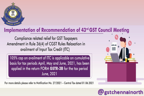 gstchennainorth's tweet photo. Important updates related to the implementation of recommendations made by the GST Council in its 43rd meeting.
Link to Notification No.27/2021 https://t.co/KrOdPogS1a
#EkKarDeshBehtar #3yearsofGST @icsi_cs @theicai @ficci_india @ICAICMA @hindcham @pibchennai @FollowCII @FieoHq https://t.co/TEQBlGffWQ