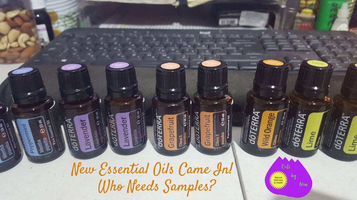 😍 New Essential Oils Came in!  Who needs Samples? 🥰
#Peppermint #Lavender #Grapefruit #WildOrange #Lime #EssentialOil - 
mydoterra.com/hadasanemtungd… -
Please Hurry and be in touch while I have a few drops Left~!
#OilsByNem #HealthAndWellness #Ayurveda #cptg #OilUp~! 💛💙🧡💜💙💙💜