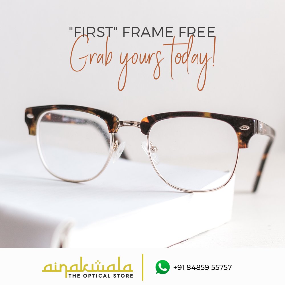 'First' frame FREE @Ainakwala during our anniversary special months of June & July
#2ndAnniversaryOffer #AnniversaryOffer #Eyeglasses #SummerFashion #SummerStyle #TransitionLenses #OpticalLens #AinakwalaStore #Sunglasses #BrandedSunglasses #OpticalStore