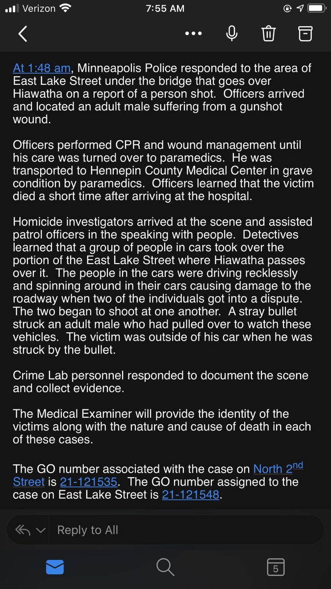 vtuss's tweet image. Fatal shooting overnight at Lake Street and Hiawatha Avenue. From @MinneapolisPD release: #southmpls #sompls