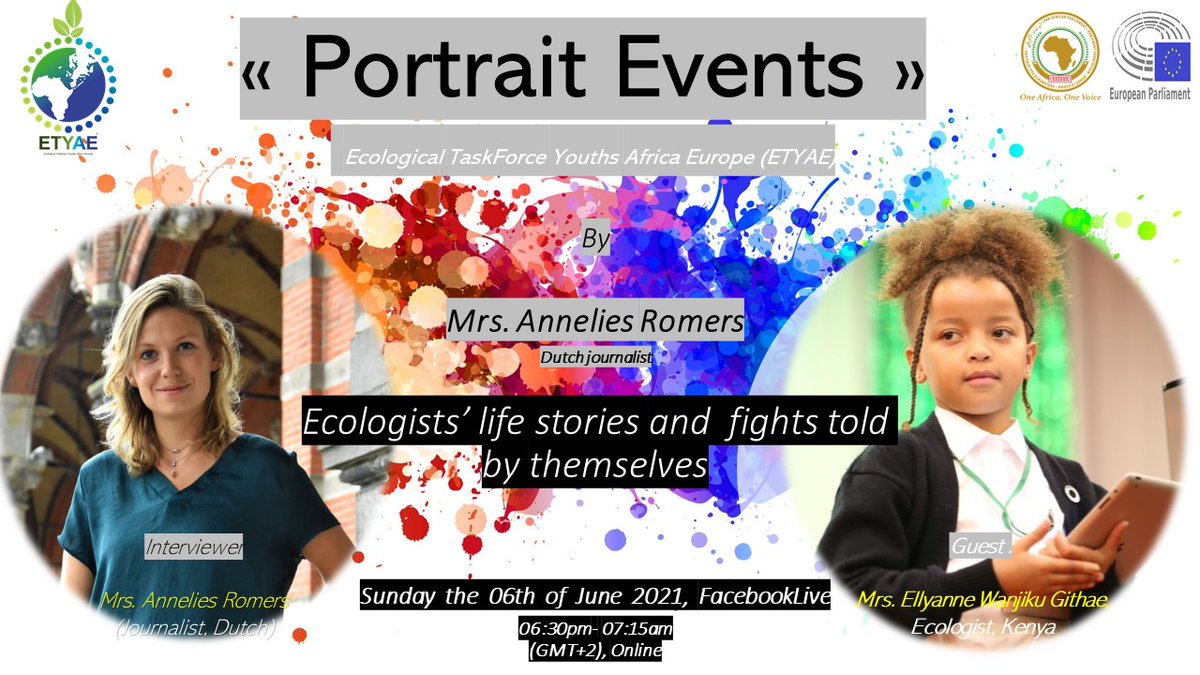 TaskforceAfrica's tweet photo. Bonne fête de la "Journée mondiale de l'environnement" 
Don't miss out the new Event  "PORTRAIT EVENTS" moderated by the dutch Journalist : #AnneliesRomers
Each month we welcome our nominees  " : #EllyanneChlystunGithaeWanjiku 
Register : https://t.co/yGOan5zQ2C https://t.co/XHuTkLvYbf