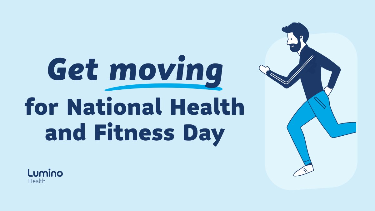 LuminoHealth's tweet photo. It's National Health and Fitness Day! Celebrate by getting active today, and invite your friends to do the same! If you want to learn about the benefits of exercise and get tips from @ParticipACTION expert, click here: here:https://t.co/DhTisTxCN0 https://t.co/DQ5170J73f