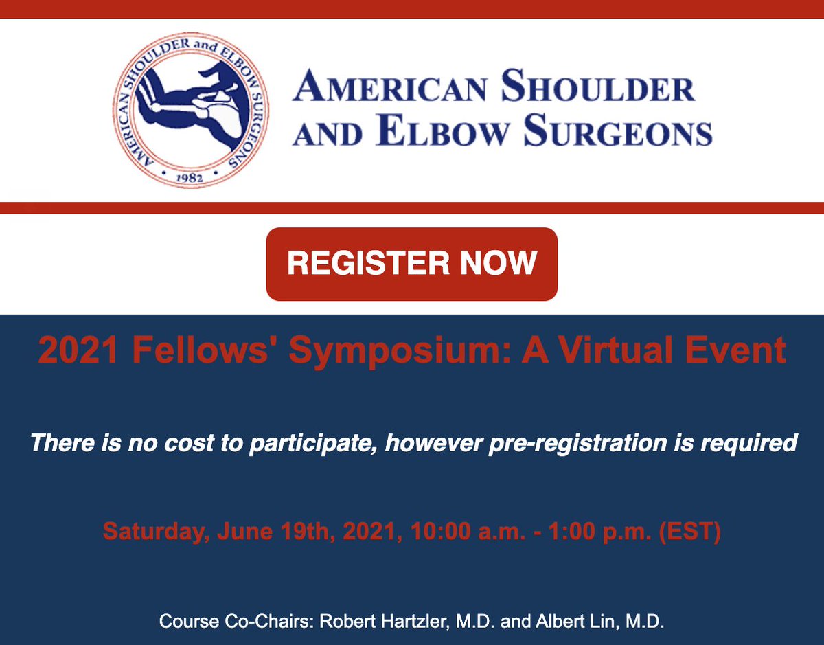 Rob Hartzler MD (@drrobhartzler) on Twitter photo Support our fellows <a href="/ASESmembers/">American Shoulder and Elbow Surgeons</a>! Some great research will be presented with expert commentary on papers and cases by top experts: <a href="/frankle_mark/">Mark Frankle</a> <a href="/JSanchezSotelo/">Dr.J.Sanchez-Sotelo</a> <a href="/MillettMD/">Peter Millett, MD</a> <a href="/PatrickDenardMD/">Patrick Denard, M.D</a> <a href="/AndrewSheeanMD/">Andrew J. Sheean, MD</a> <a href="/JustinGriffinMD/">Justin W Griffin, MD</a> <a href="/shoulderMD/">Jonathan Levy, MD</a> <a href="/AnthonyRomeoMD/">Tony Romeo</a> mvp.markeys.onl/asesfellows2021 Support our fellows <a href="/ASESmembers/">American Shoulder and Elbow Surgeons</a>! Some great research will be presented with expert commentary on papers and cases by top experts: <a href="/frankle_mark/">Mark Frankle</a> <a href="/JSanchezSotelo/">Dr.J.Sanchez-Sotelo</a> <a href="/MillettMD/">Peter Millett, MD</a> <a href="/PatrickDenardMD/">Patrick Denard, M.D</a> <a href="/AndrewSheeanMD/">Andrew J. Sheean, MD</a> <a href="/JustinGriffinMD/">Justin W Griffin, MD</a> <a href="/shoulderMD/">Jonathan Levy, MD</a> <a href="/AnthonyRomeoMD/">Tony Romeo</a> mvp.markeys.onl/asesfellows2021
