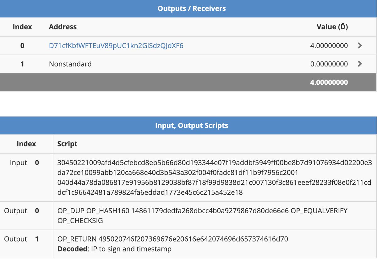t_physics's tweet image. Chefing up more non-standard #dogecoin transactions. Big up to OP_RETURN script opcode. Embed data in the Dblocks. Shoutout to the true players @Iamdataqueen @cerebral_haze @TheRealRorbo #1000yearsofcode #proofofexistence #writehistory