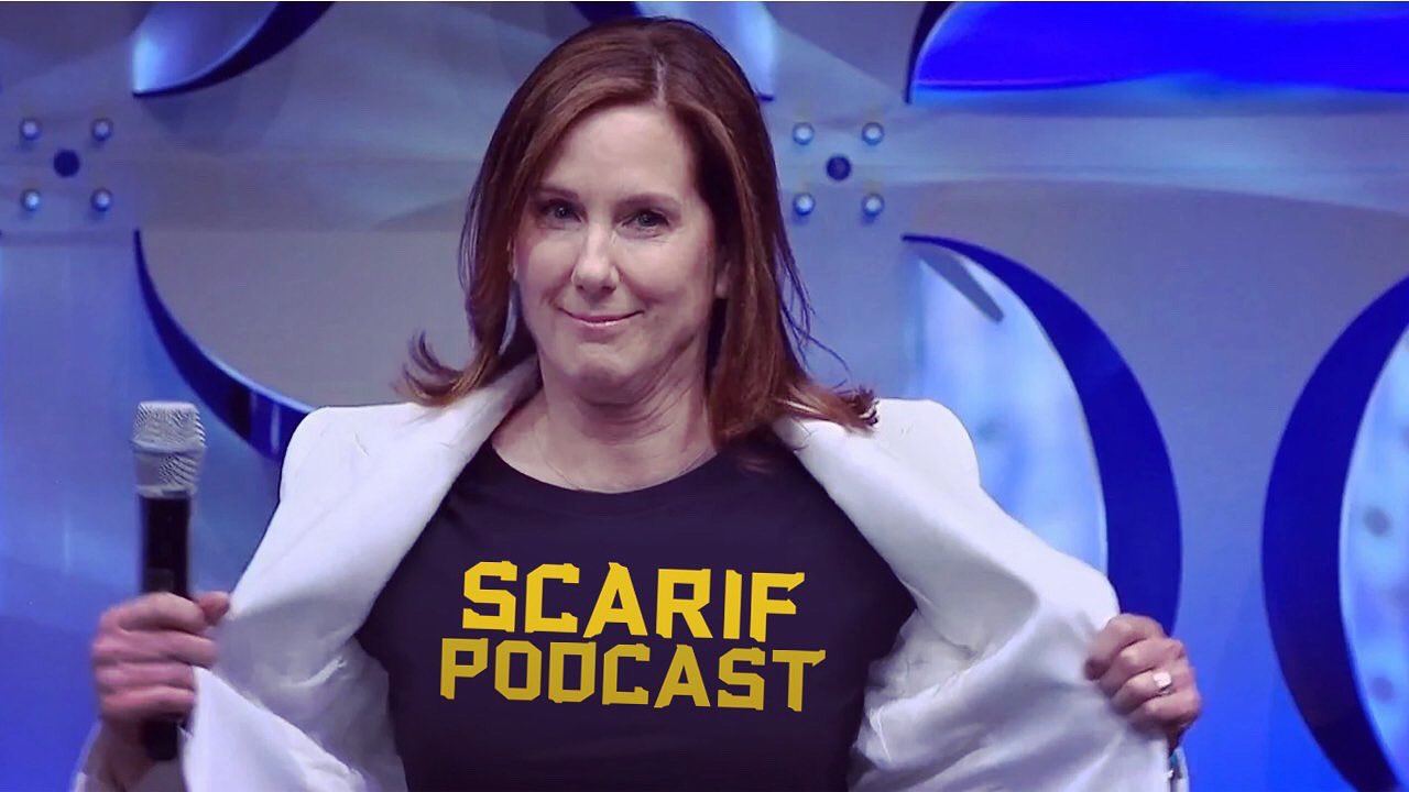 Happy birthday to Kathleen Kennedy. Kath, you look great in a Scarif Tee!  