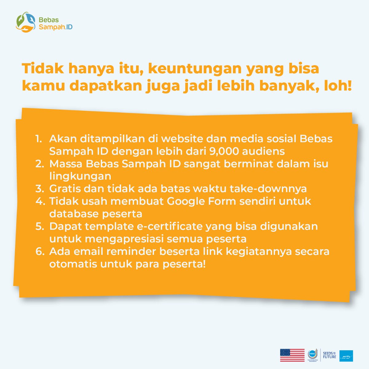 BebasSampahID's tweet photo. [FITUR GERAKAN YANG TERBARU]
Halo Pegiat Persampahan
Bebas Sampah ID ingin memberitahu bahwa Fitur Gerakan telah diperbarukan, nih!
Yuk, langsung cek postingan di bawah!

#IndonesiaBebasSampah
#BebasSampahID
#ProgramGF
#Dari2021untuk2025
#ZeroWaste
#MulaiDariGenggamanmu https://t.co/SXgBtomGqk