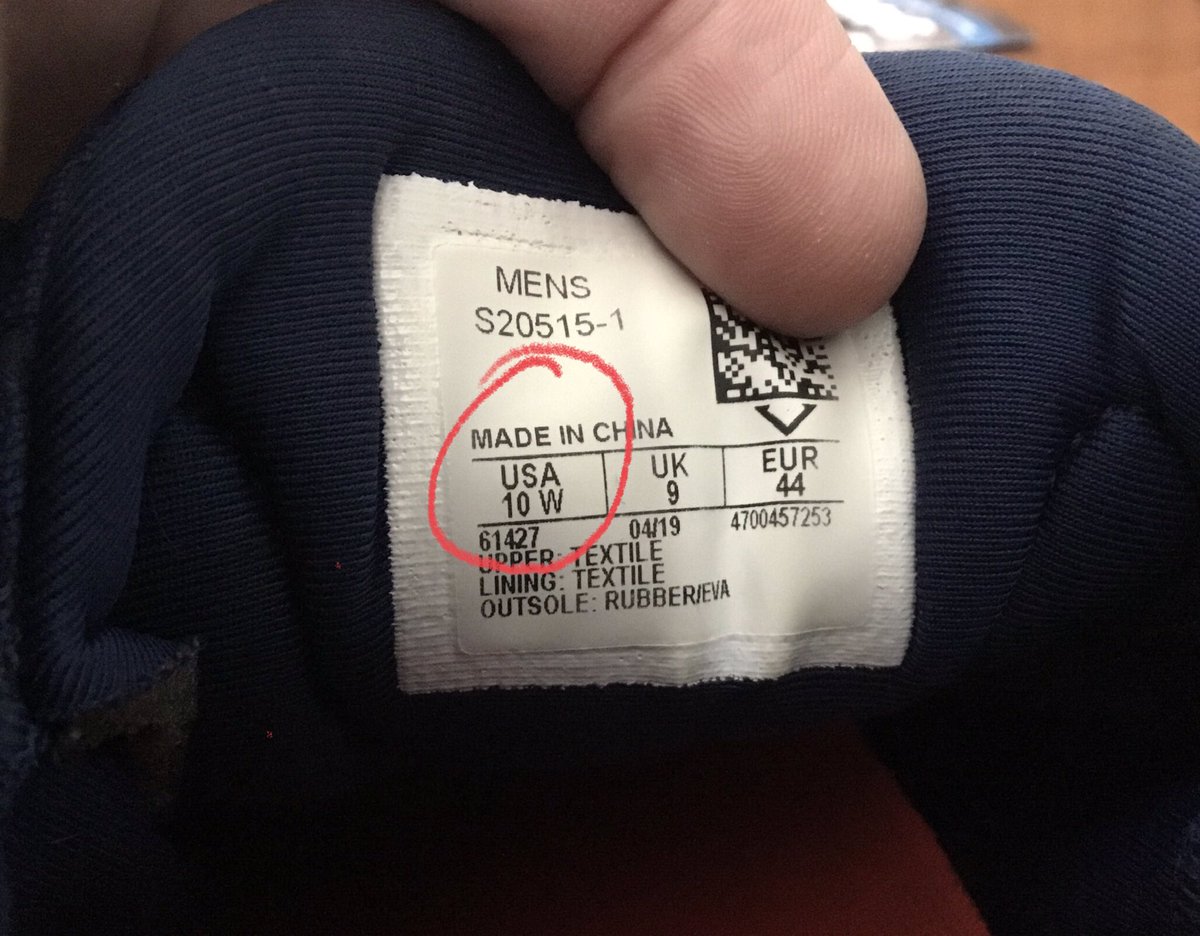 whd_93's tweet image. Here’s the shoe I’m trying to replace. See the tag? It says 10W. The one you keep sending does not. I’ve now spent $100 four times and you’ve paid four times for their return. What are we going to do to make this right? @AmazonHelp #return #CustomerService #wrongsize
