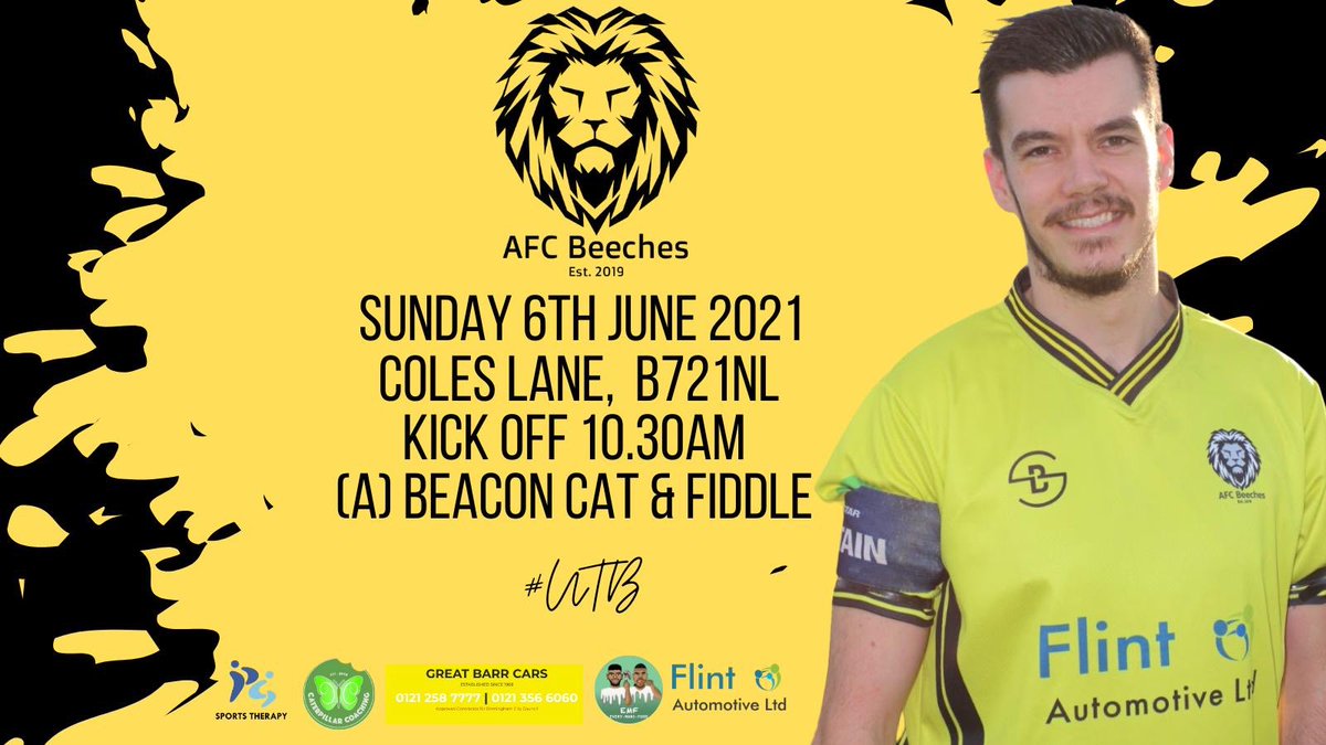 The big one!
Tomorrow is everything in our bid to win the league title. We travel to top of the league who beat us 2-1 in the reverse fixture a few weeks ago. 

📅 Sunday 06 June

⌚️10:30am 

📍 Coles Ln, B72 1NL

🕴🏻Beacon Cat &amp; Fiddle

We welcome any support!

#UpTheBeeches 🦁