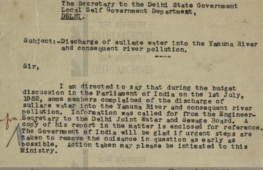 Delhi_Archives's tweet photo. #WorldEnvironmentDay : A letter to the Local Self Government Department talking about the river pollution in Yamuna caused by discharge of sullage water.
Source: #delhiarchives
@msisodia #pollution #waterpollution #saverivers #saveriversofindia #pollutionfree #yamuna https://t.co/urQfbwmHrA