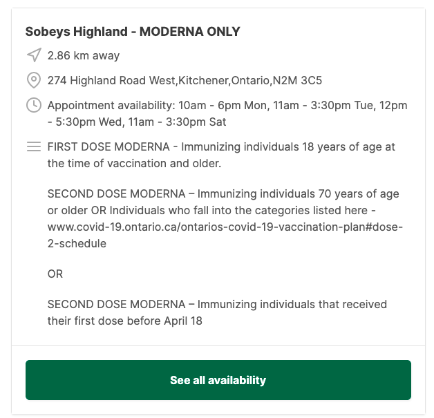 Vaccine Hunters Canada tweet media