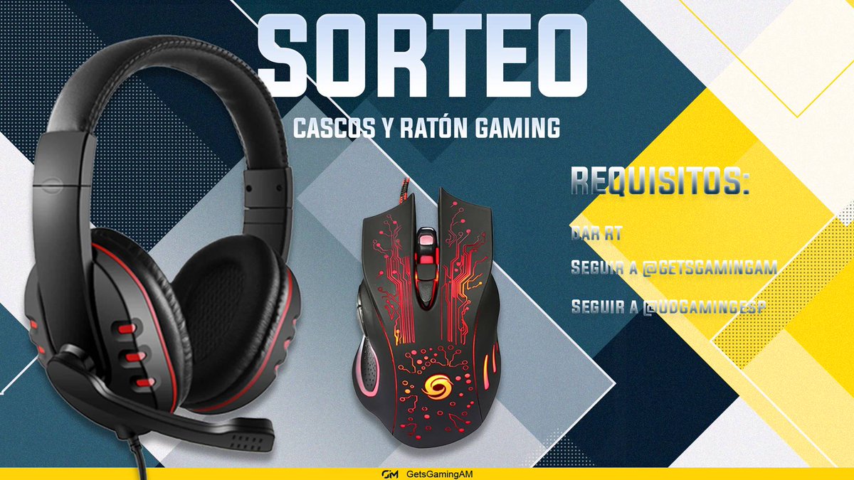 GetsGamingAM's tweet photo. 🎁💥#SORTEO DE AURICULARES Y RATÓN GAMING (PREMIO A ELEGIR)💥🎁

REQUISITOS PARA PARTICIPAR:
• Dar RT🔁
• Seguir a @GetsGamingAM
• Seguir a @UDGamingesp

Finaliza el 12/06⏳

¡SUERTE! 🍀 https://t.co/vgdQyfC5fH