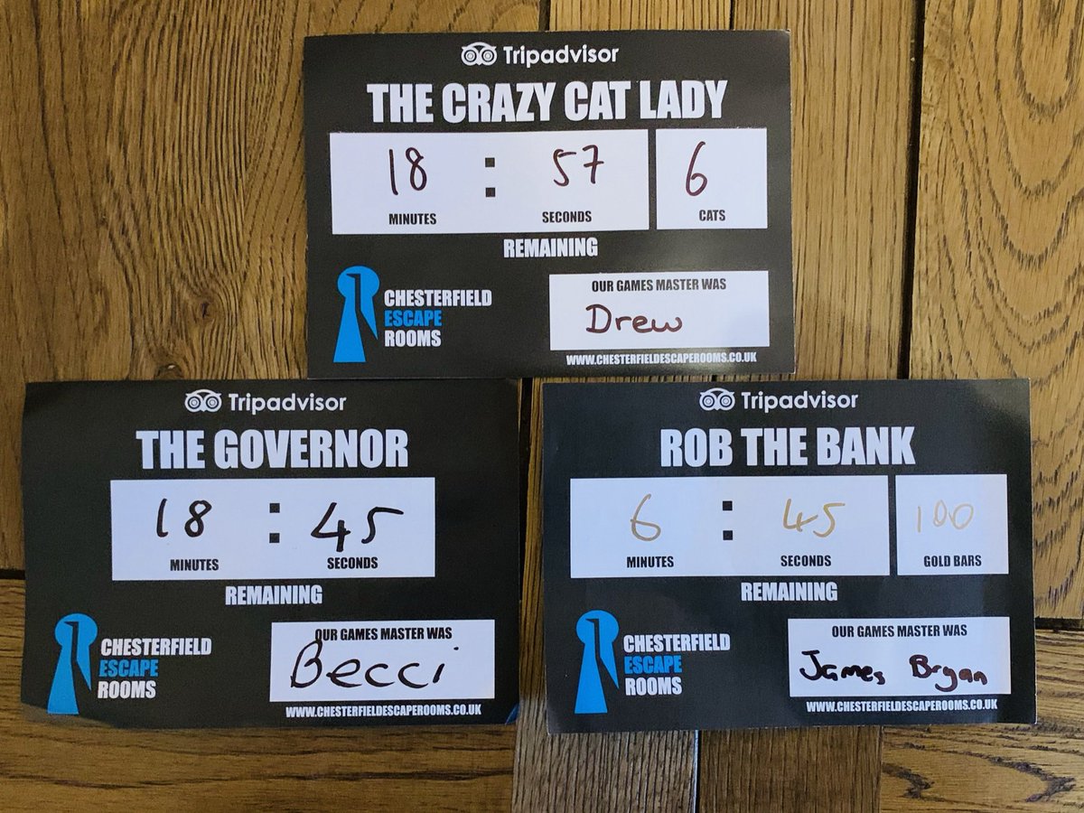 UseTheDoorstop's tweet photo. Karl joined us in the new  #ChesterfieldEscapeRooms to play #TheCrazyCatLady, #TheGovernor &amp; #RobTheBank 👍 #BankHolidayMonday #EscapeRoomLegends
 
Great rooms &amp; excellent staff - challenging &amp; great fun (&amp; room records!) ❤️💪 

#UseTheDoorstop #FastandCurious #EscapeRoom https://t.co/lJ8Li9i203