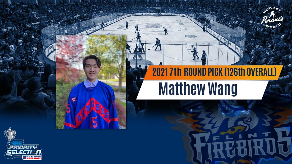 FlintFirebirds's tweet photo. With the #126 pick of the 2021 #OHLDraft, the Flint Firebirds are pleased to announce the selection of LW Matthew Wang!! #WelcomeToFlint https://t.co/Gri7VlQIBp