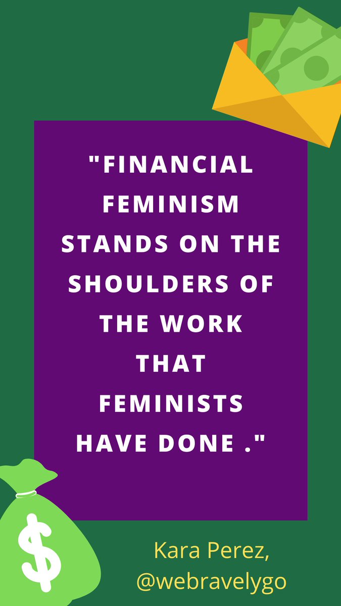 #financialfeminism is a movement, not just a chance to get rich.

A movement that stands on the shoulders of the people who have done the work before us. 
#financialfeministsummit