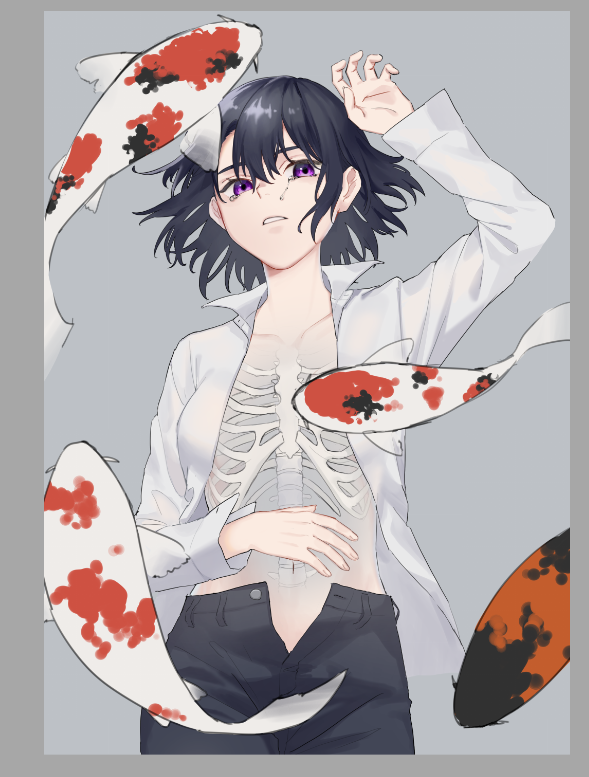 みてくれ 未完成 いい絵だろ 未完成 おれもそう思う 未完成 まびのイラスト