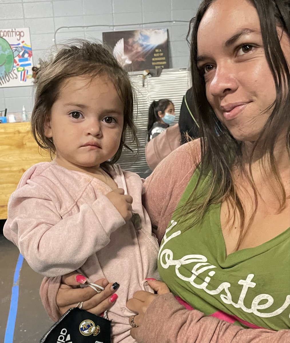 I am just a child!This little girl w/ mom is one of many families that arrive to our respite center every day. Our job is to receive them, protect them from harm, accomany them while they are here &amp; hope that we have an open heart to  integrate them into our community. ♥️
