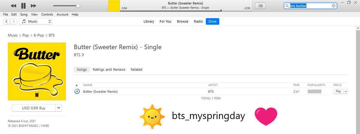 bts_myspringday's tweet photo. ARMY ๐๐ช๐จ๐
รnanse a la compra de #ButterCoolerRemix y #ButterSweeterRemix, vamos por ese #1 en iTunes ๐ช๐ช
Sigamos apoyando a nuestros bellos chicos y no olviden hacer stream ๐๐๐
#ButterSweeterCoolerRemixes
#SmoothLikeButter #BTS_Butter
#BuyButterNow
@BTS_twt https://t.co/qLz4s8gb2e