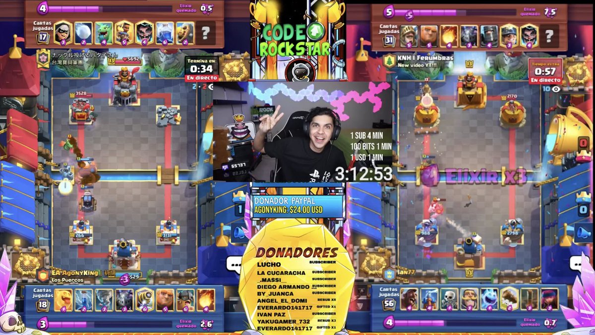 ⚠️ LLEVAMOS 13 HORAS Y SE SIGUE ALARGANDO ESTE EXTENDIBLE! 😱 #ClashRoyale FIN DE TEMPORADA! 🥳⏰
- Twitch.tv/RockstarCR