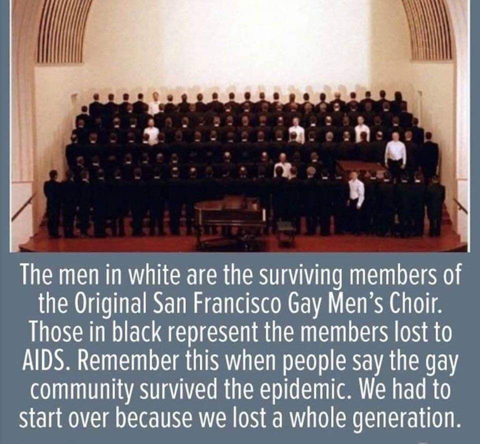 TJ_Knight's tweet image. This photograph is a powerful reminder of the huge impact HIV/AIDS has had on the LGBTQ+ community. We must never forget just how many were lost #40yearsofHIV