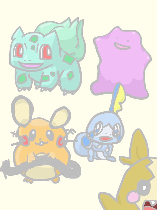 好きなポケモンを5匹あげると趣味がわかるのtwitterイラスト検索結果