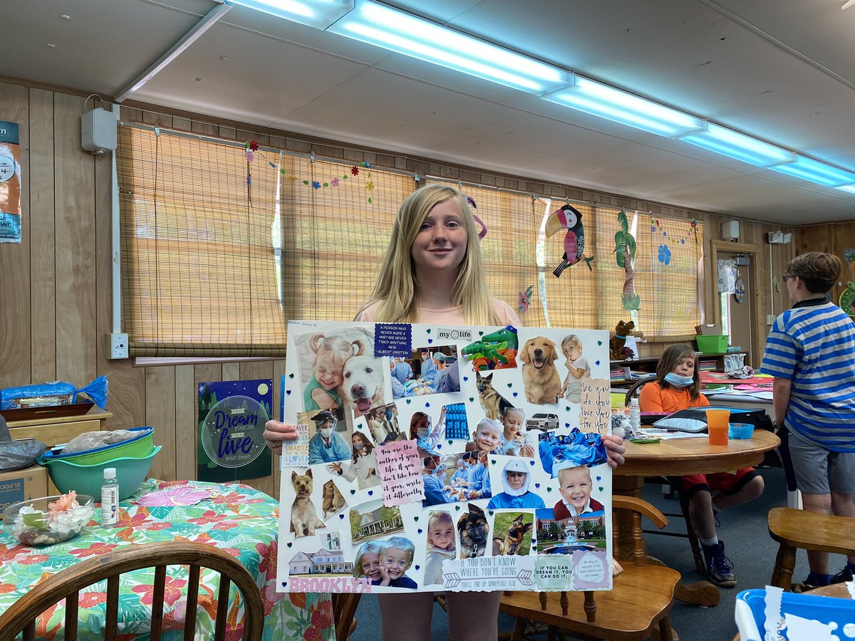 drtm246's tweet photo. These 5th grade students put the final touches on their vision boards. So proud of them 🙂 I am going to miss these young ladies! #SpiritBelieves https://t.co/hhHXfSf7LV