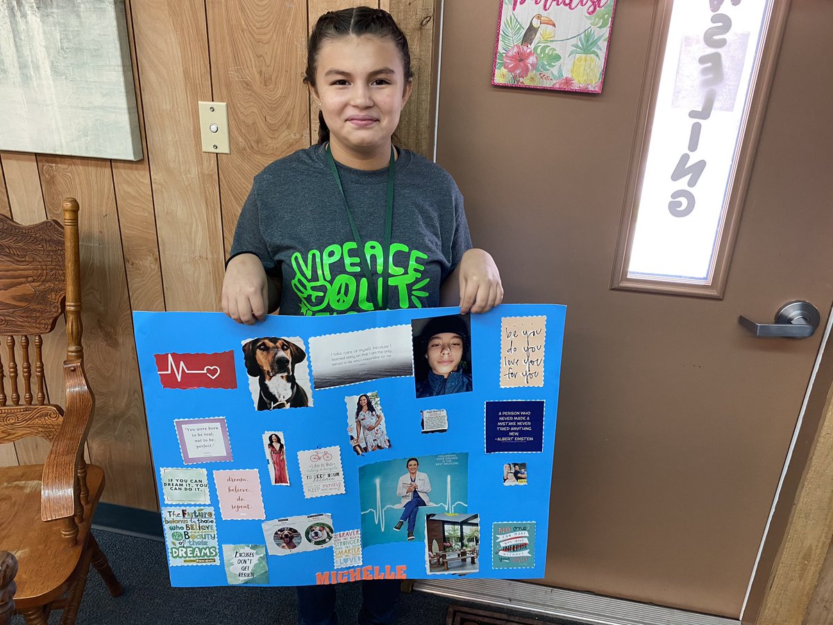 These 5th grade students put the final touches on their vision boards. So proud of them 🙂 I am going to miss these young ladies! #SpiritBelieves