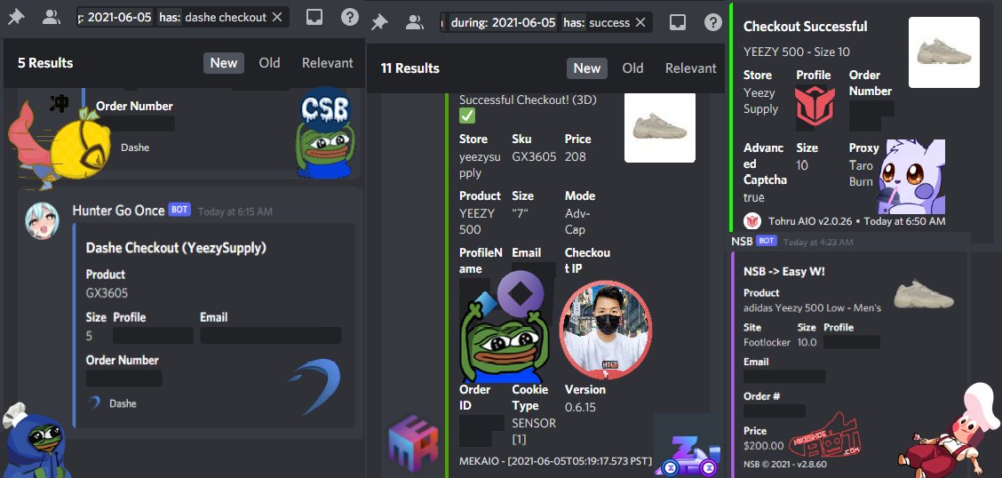 m1das14's tweet image. Haven't had a Yeezy drop go like this in a while, feels good to be back!

B: @Dashe @MEKRobotics @TohruAIO_ @NSB_Bot
 
P: 6x @patekproxies / 4x @LEMONPROXY2020 / 4x @ZoomProxies / 4x @taroproxies
 
G: @mamiskitchenio @CSB_ACO @CookloFNF