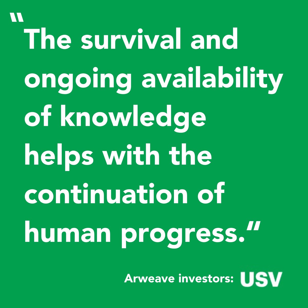 onlyarweave's tweet photo. A simple message with profound impact via #arweave investors @usv https://t.co/S8sVDtJ74s