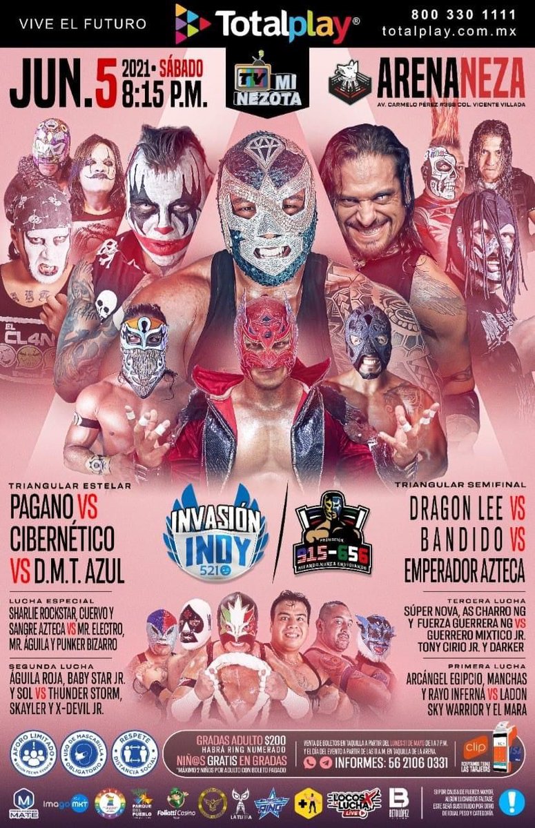 iluchalibre's tweet photo. 📢 Noche de alarido en la arena Neza 📍con el #NoaNoaStyle la joya de la #LuchaLibre 💎 azul conjuntando un gran gran elenco. Para goce y disfrute del respetable. #CompartimosEmociones https://t.co/BYCRWMoUO1
