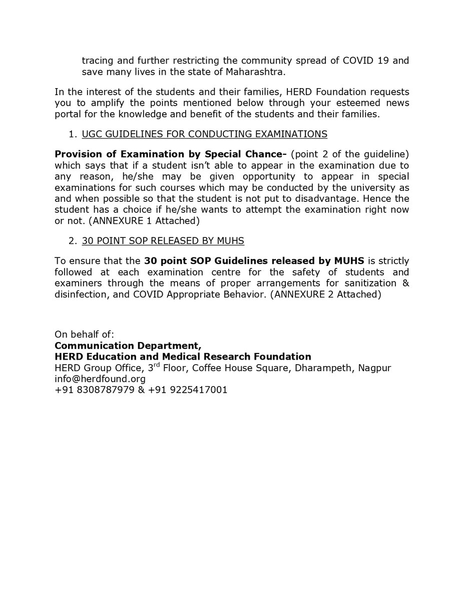 HERDfoundation's tweet photo. INTERIM ORDER of #BombayHighCourt on the PIL filed by fr the Safety of Students through #FirstVaccinationThenExamination
#muhsonline
Court decided that -ve #RTPCR is required for #MUHS Exam.Follow @ugc_india guidelines and MUHS SOP
@abpmajhatv @MiLOKMAT @TOIIndiaNews @the_hindu https://t.co/KsBq4zP7Lg