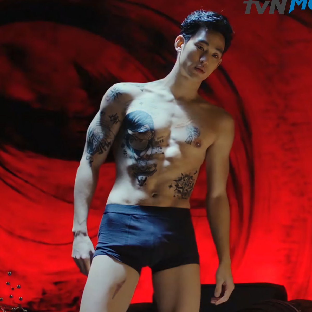 Kim Soo Hyun #shirtless #abs #nipple #tattoo.