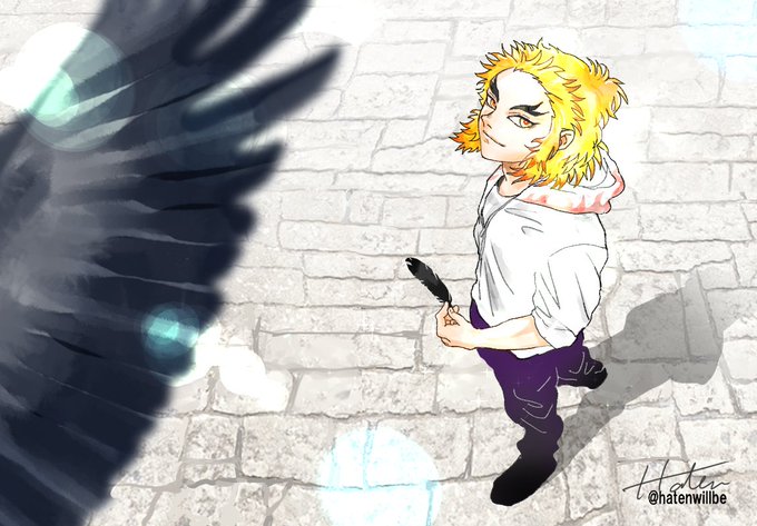波天さんがTwitterに投稿した煉獄杏寿郎(鬼滅の刃)のイラスト。