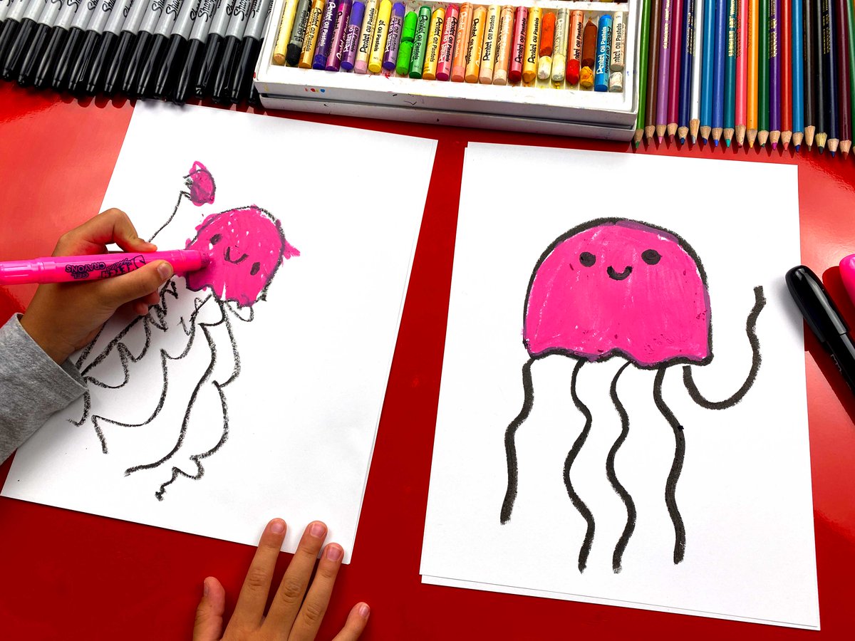 Art For Kids Hub on X: Olivia and I are learning how to draw a simple  jellyfish! This lesson is meant for younger artists, but fun for all ages  :) Watch on