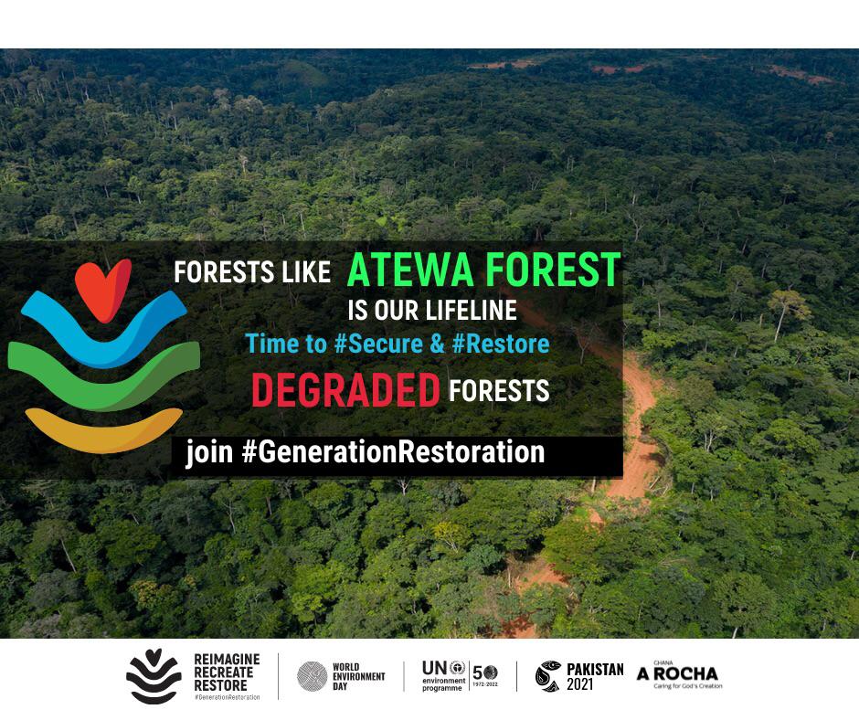 #Galamsey has robbed us of many good things including lives. 
It's turned our jewel blue rivers to an unending mass of pollution &amp; our lush forests to dry lands.
It's time to #reimagine green opportunities #recreate &amp; #restore what we've destroyed.
Join #GenerationRestoration