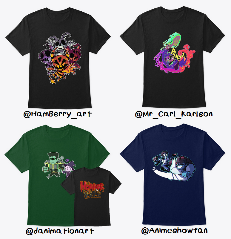 HorrorVale's tweet photo. Just take a look at these incredible pieces by @HamBerry_art, @Mr_Carl_Karlson, @danimationart, and @Animeshowfan! https://t.co/9mQ2ZTScz5