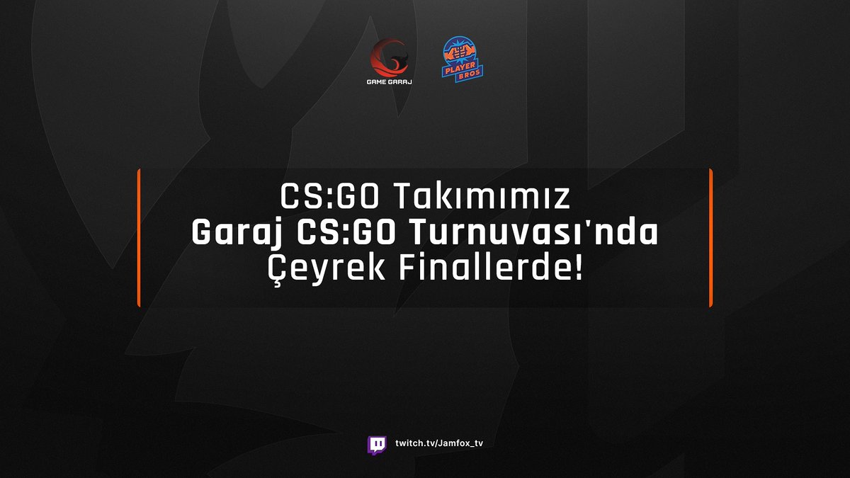 CS:GO Takımımız bugün oynanacak olan GamerGaraj CS:GO Turnuvası'nda Çeyrek Final Maçlarına Çıkıyor!
Takımımıza Başarılar Diliyoruz.

⚔ <a href="/gz1esports/">Godzilla e-Sports</a>
🕛 19:00
🖥 twitch.tv/Jamfox_tv

#WeAreSamurai