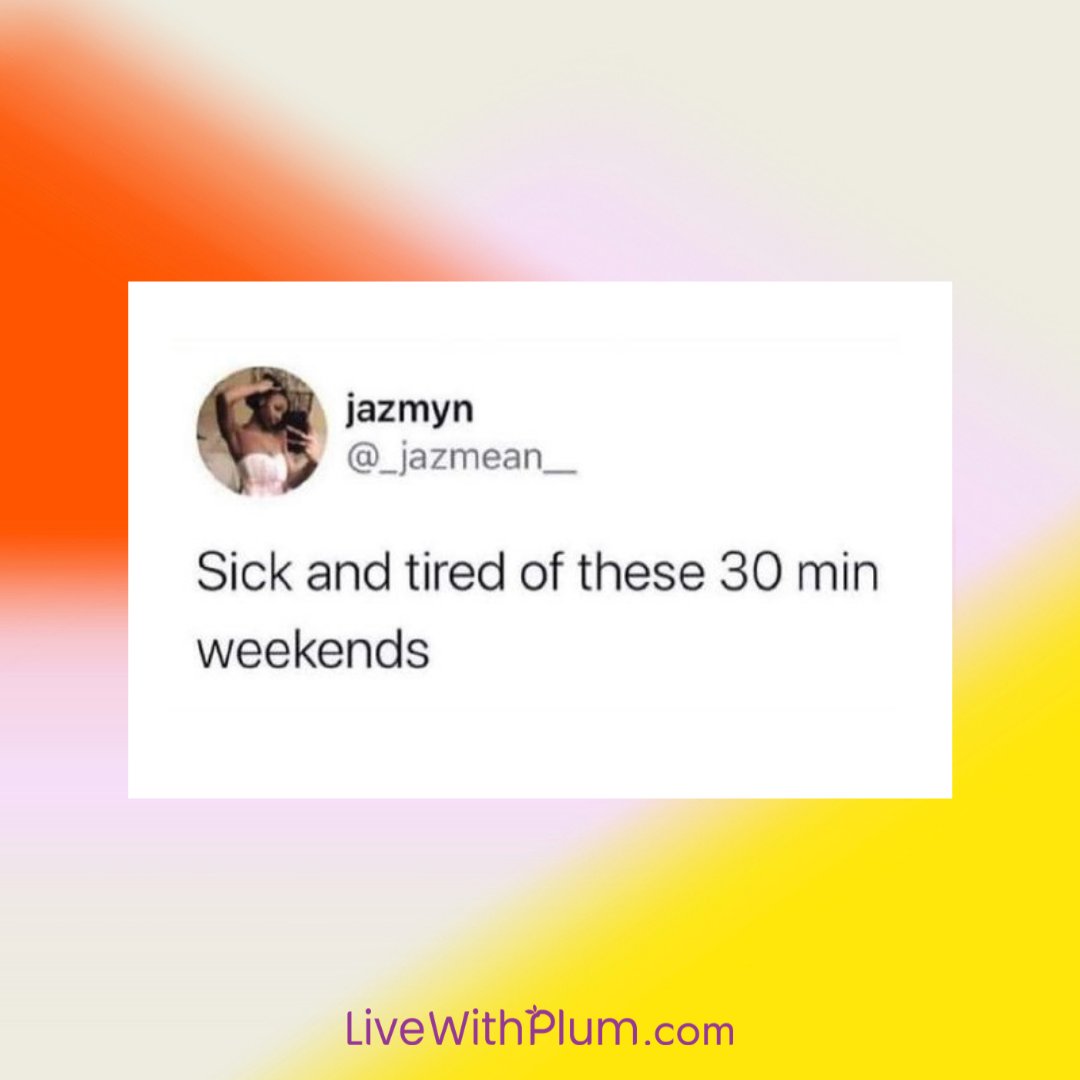 Anyone else feel like the weekend goes by WAY too fast? 🙋‍♀️

👉Follow us <a href="/LiveWithPlum/">livewithplum</a> for more relatable memes and check out all of our FREE home buying and renting resources at the link in bio!