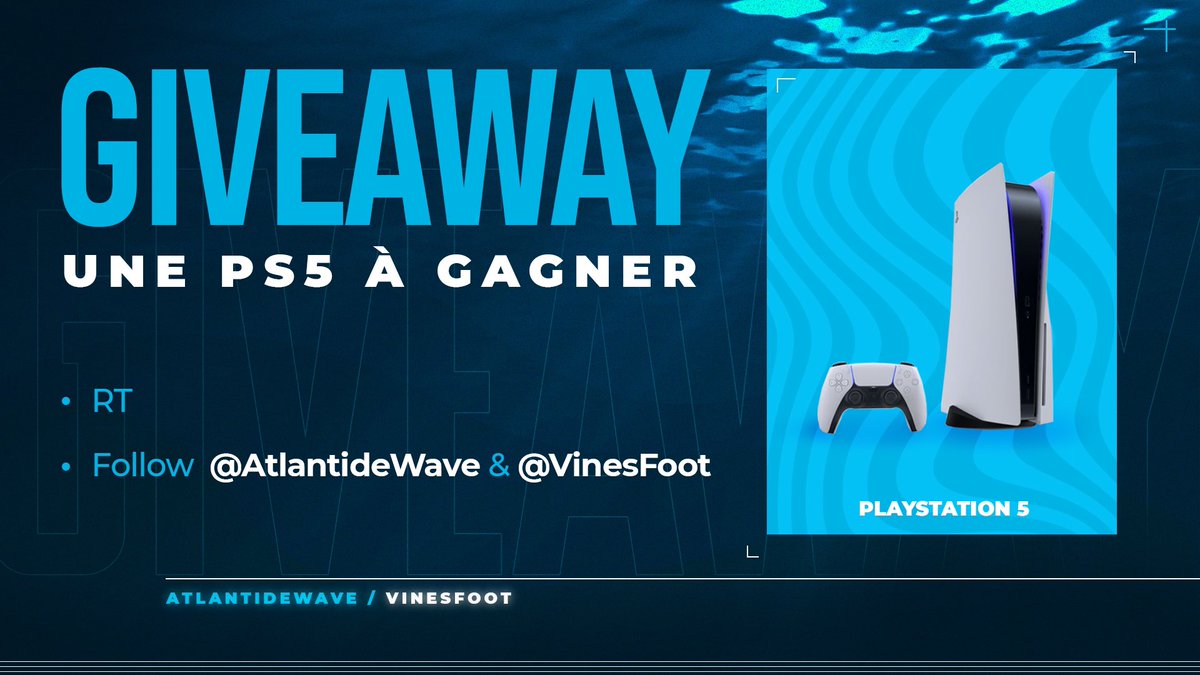 𝗧𝗲𝗻𝘁𝗲 𝗱𝗲 𝗴𝗮𝗴𝗻𝗲𝗿 𝘂𝗻𝗲 𝗣𝗦𝟱 ! 🔥

• RT 
• FOLLOW <a href="/AtlantideWave/">Atlantide Wave 🌊</a> &amp; <a href="/VinesFoot/">.</a> 

🍀 𝗧𝗔𝗦 𝗹𝗲 𝟭𝟵/𝟬𝟲