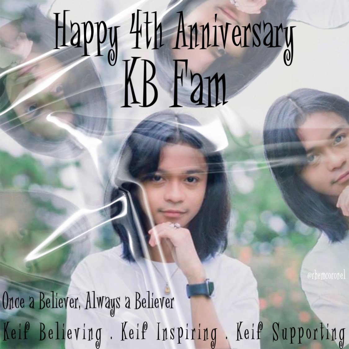 Rhemcoronel's tweet photo. Happy 4th Anniversary KB Fam 🎉🎉🎉 @KeiferSanchez_ @kbapparelsofc @KeiferBelievers 
#KB4ever https://t.co/Jy1pQgMNgQ