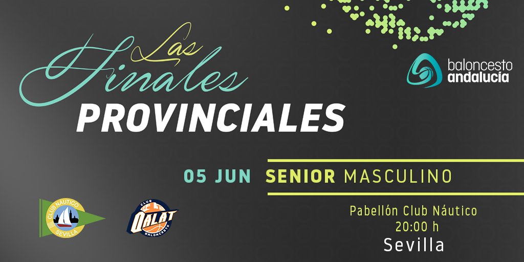 #FinalSenMasSevilla21
‼️EN SOLO 2 HORAS ‼️
🗞️FINAL SENIOR MASCULINA
🌐Temporada 2⃣0⃣➖2⃣1⃣
🏟️ <a href="/CNauticoSevilla/">Club Náutico Sevilla</a> 
🗓️05/06/2021
⌚️20:00 Horas
🏀<a href="/BaloncestoCNS/">Club Náutico Sevilla Baloncesto</a>🆚<a href="/CBQalat/">Club Baloncesto Qalat</a> 
➡️ bit.ly/2SPV85w
Siguelo a través de nuestra 📳 APP #AficiónFAB con todas las 📈 Estadisticas