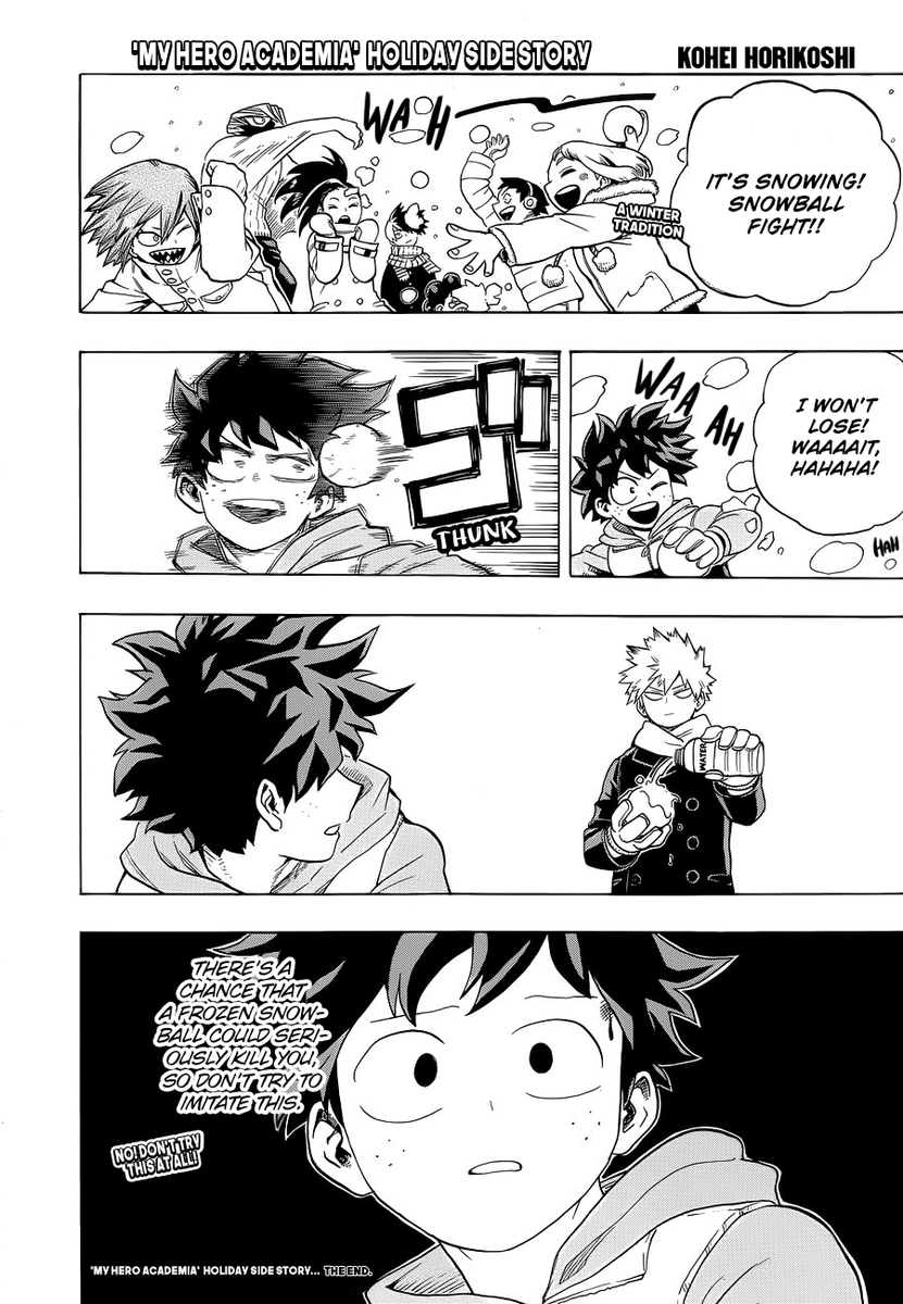 Winter/Holiday extra included with chapter 211 (December 22, 2018) I love Bakugo so much😂