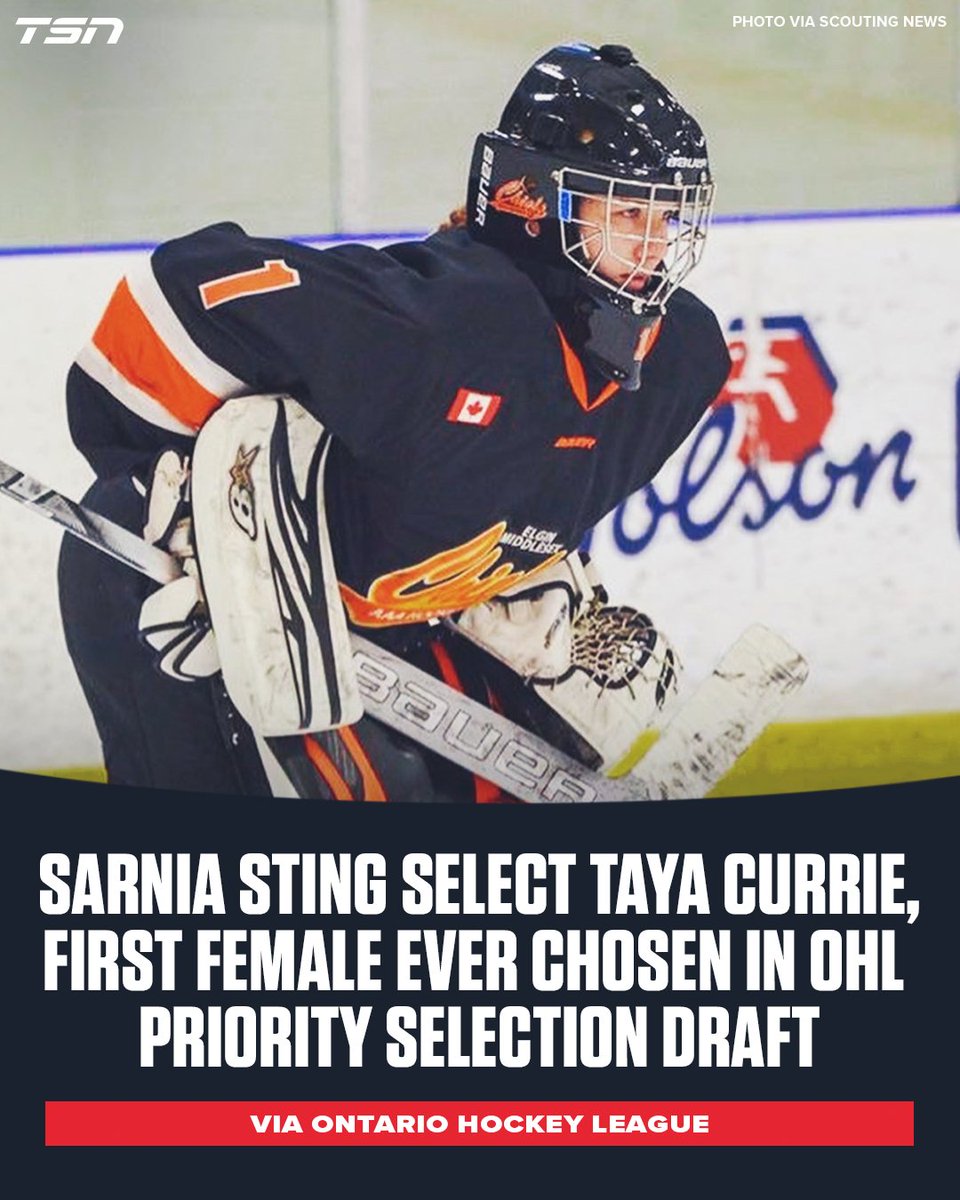 Currie becomes first female drafted in OHL.

MORE: tsn.ca/1.1650178