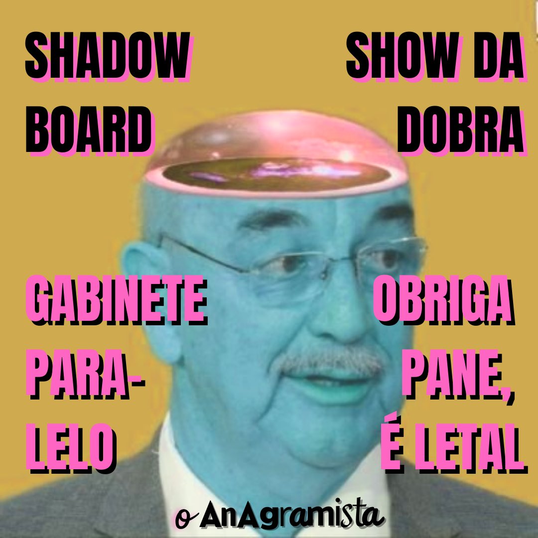 Hoje temos #anagrama paralelo!
Aí no fio tem mais #anagramas

#GabineteParalelo 
#shadowboard