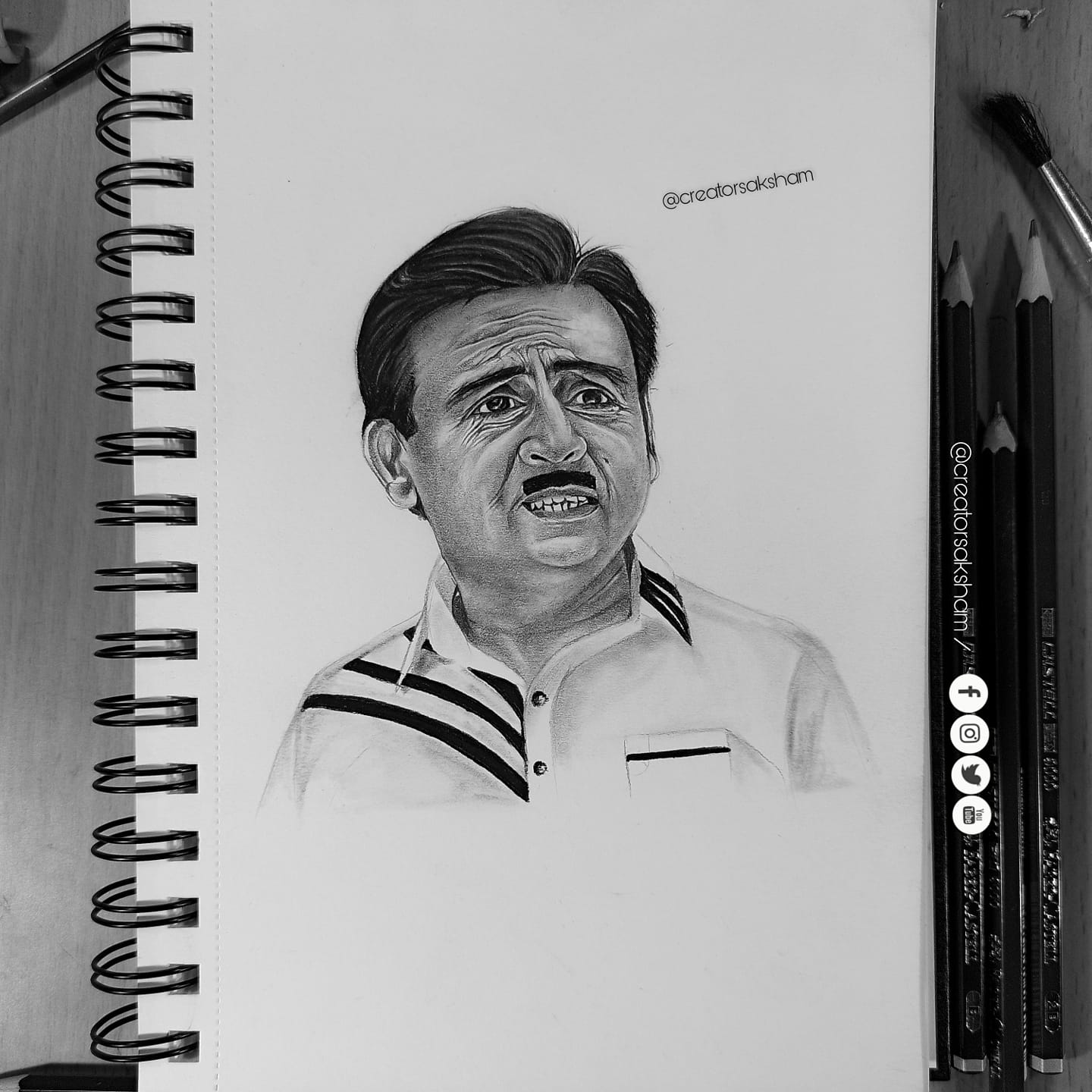 Art Blenders - Taarak Mehta ka Ooltah Chasmah: Jethalal Gada aka Dilip  Joshi A pencil colour portrait of Jethalal Champaklal Gada who has always  made us laugh with his vity sense of