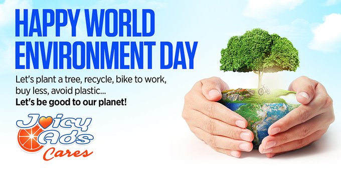 Happy World Environment Day!  Let's be good to our planet🧡 #KeepItJuicy https://t.co/xYu8k6x6Ac<a href="/tag/keepitjuicy"class="tags"><span>#keepitjuicy</span></a>