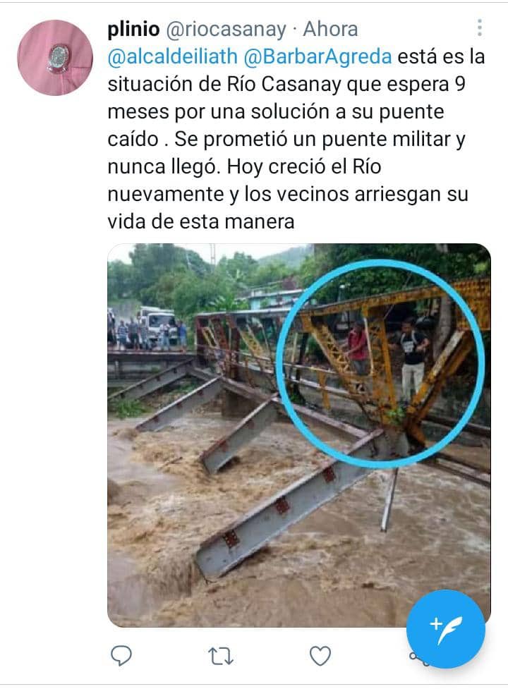 Luisosuna34's tweet photo. @NicolasMaduro buenos días presidente mire esto, municipio Andrés mata estado sucre río casanay, mire la situación que se vive y el peligro que se corre se necesita de su colaboración ya que el gobierno regional no da una respuesta ya tienen así varios años. Esperamos su solución https://t.co/oQwMczJshi