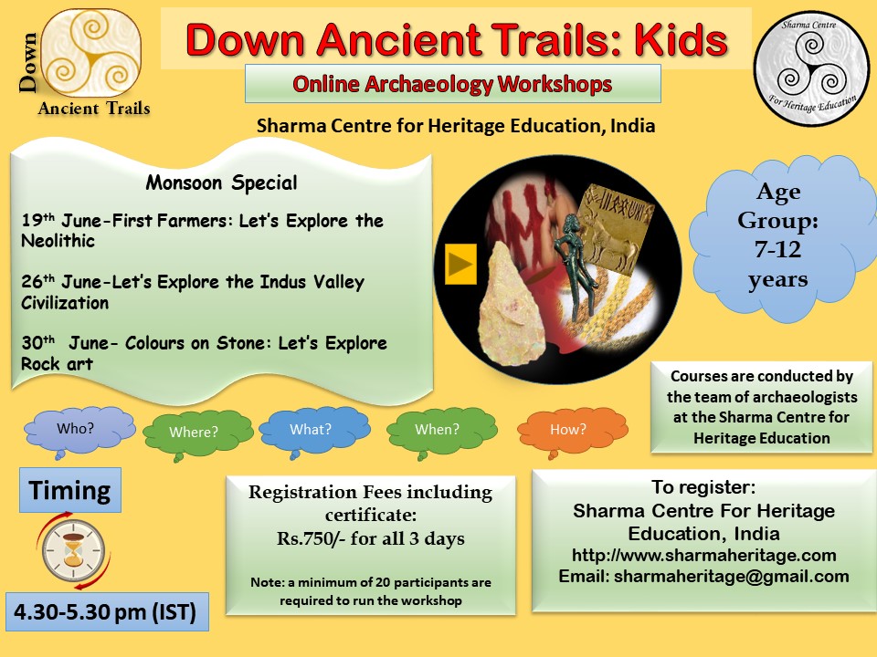 sharmaheritage's tweet photo. #DownAncientTrails Kids! June special coming up! Register here: https://t.co/ooH8ATtF2T
Age group: 7-12 years 
Last date to sign up: June 13th
#Onlinearchaeology for children https://t.co/G5PtlIyhjU